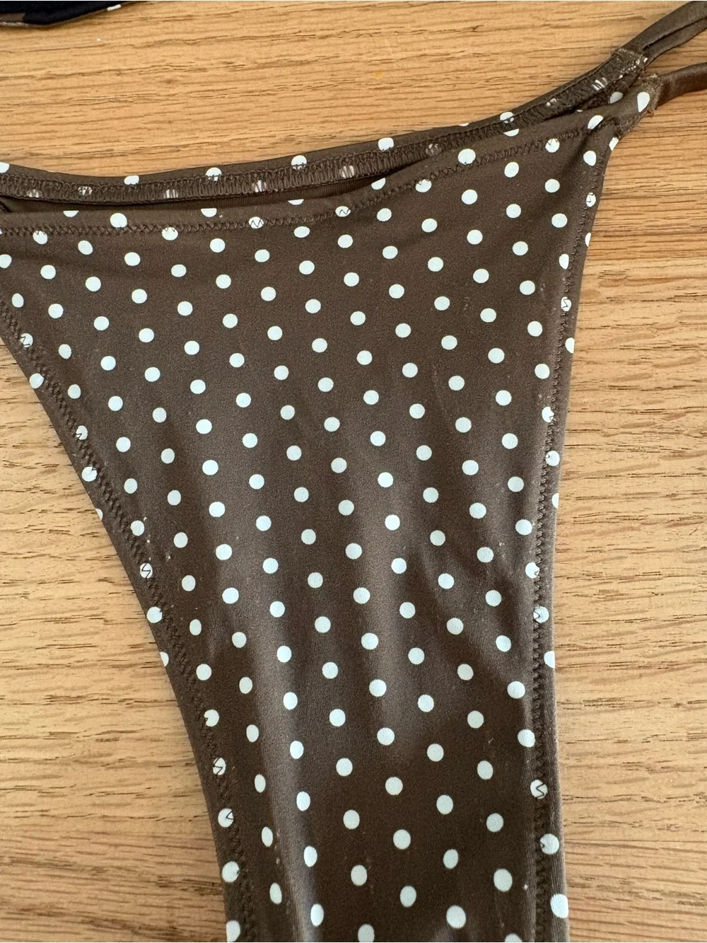 Frankie's Bikinis Brown Polka Dot Tie-Side Bikini